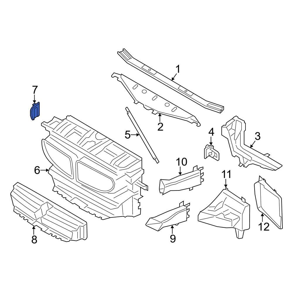 BMW OE 51647237494 - Front Right Radiator Support Baffle