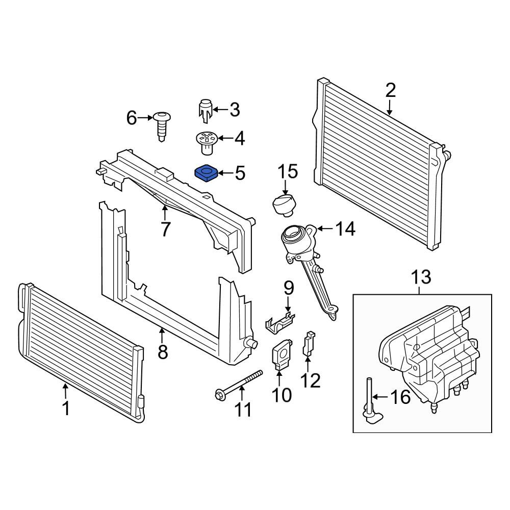 BMW OE 17117602064 - Upper Radiator Insulator