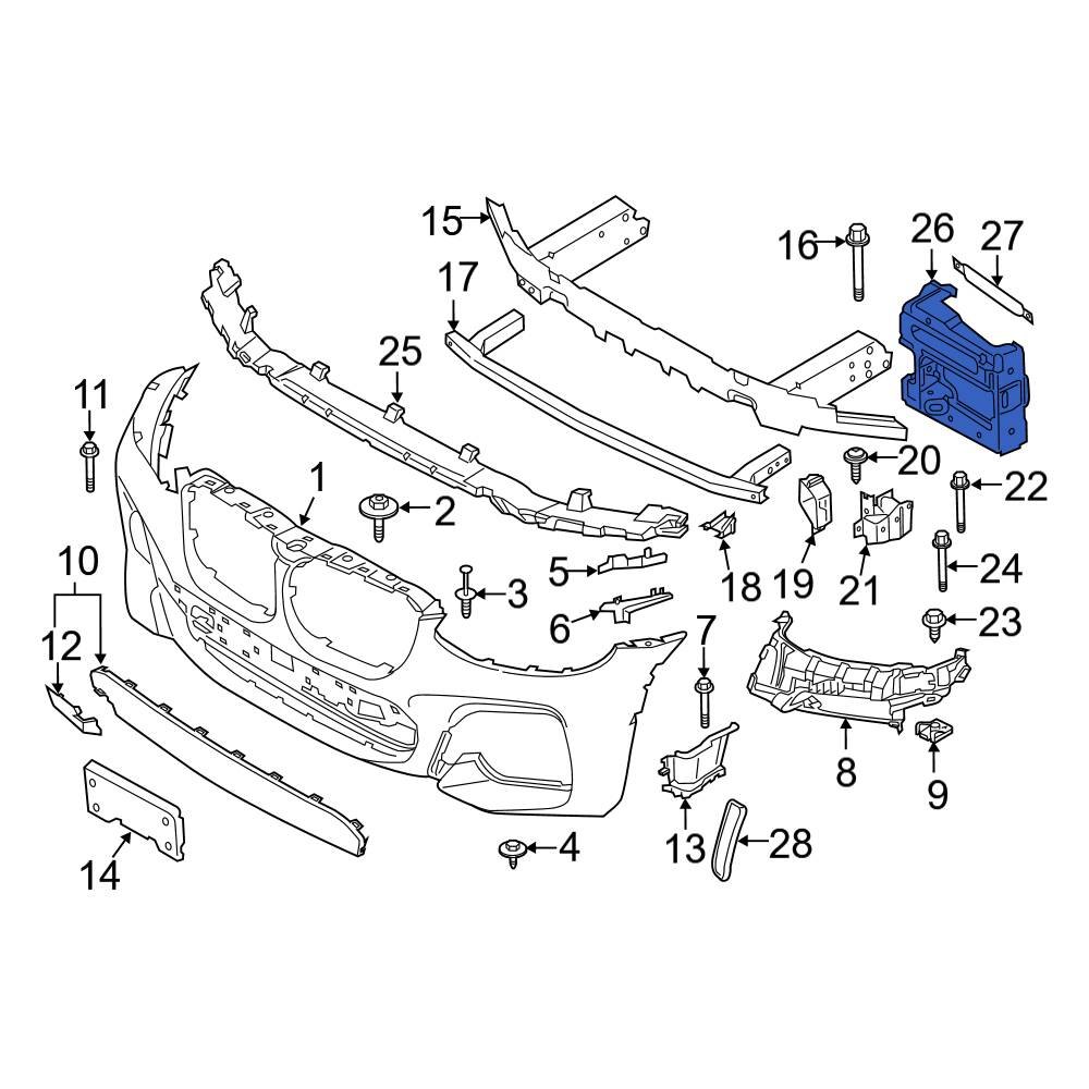 BMW OE 51117399915 Front Left Bumper Cover Reinforcement
