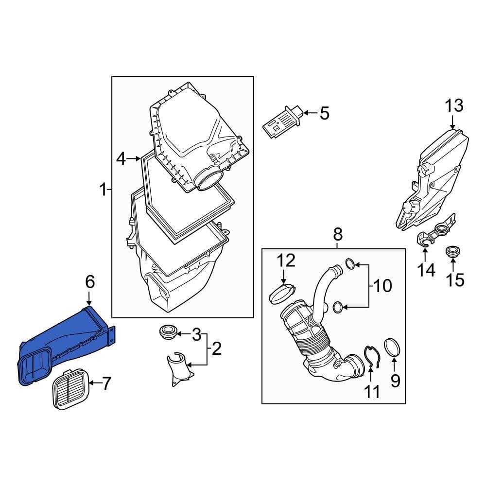 BMW OE 13718635093 - Front Lower Engine Air Intake Hose