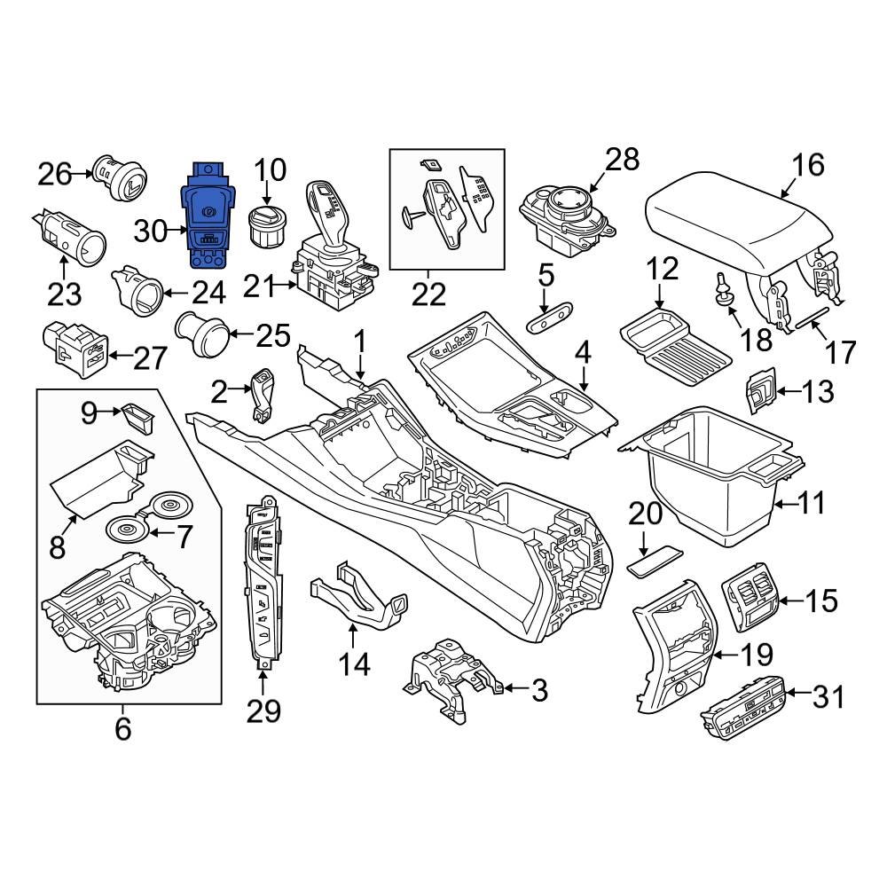 BMW OE 61315A403D3 Electronic Parking Brake Control Switch