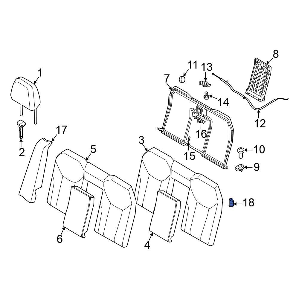 BMW OE 52205A23527 Rear Left Seat Back Bolster Assembly