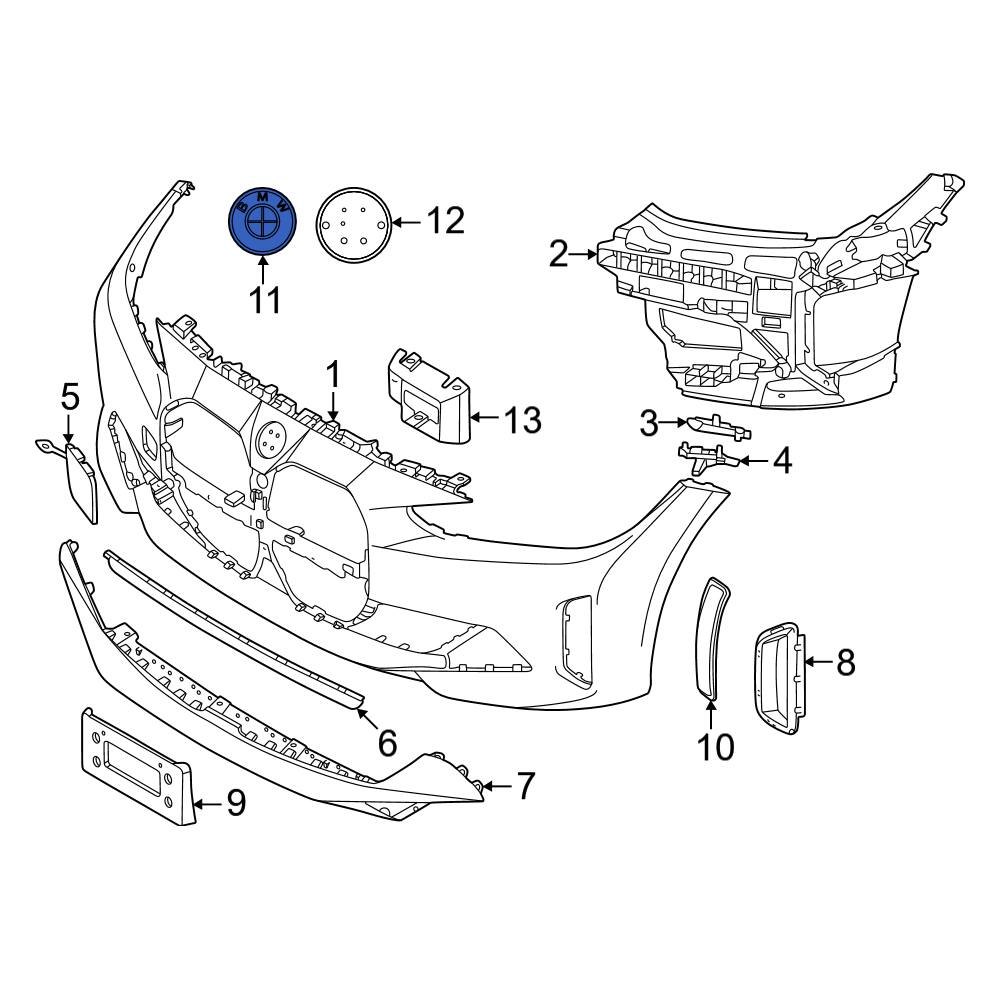 BMW OE 51149498991 Front Bumper Cover Emblem