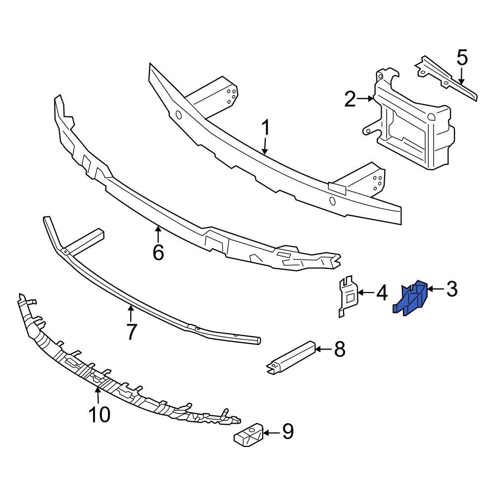 BMW OE 51119498820 Right Bumper Cover Reinforcement Bracket