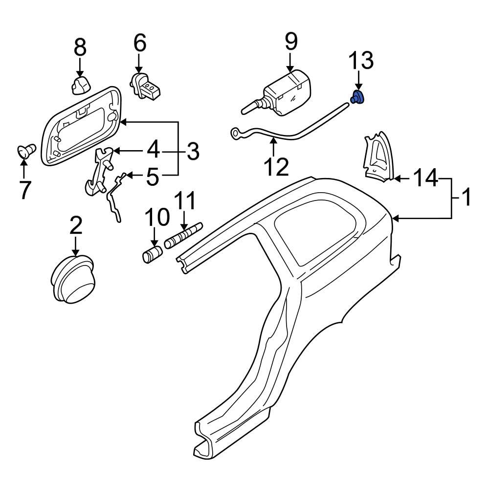 BMW OE 51258234143 Rear Fuel Door Release Handle