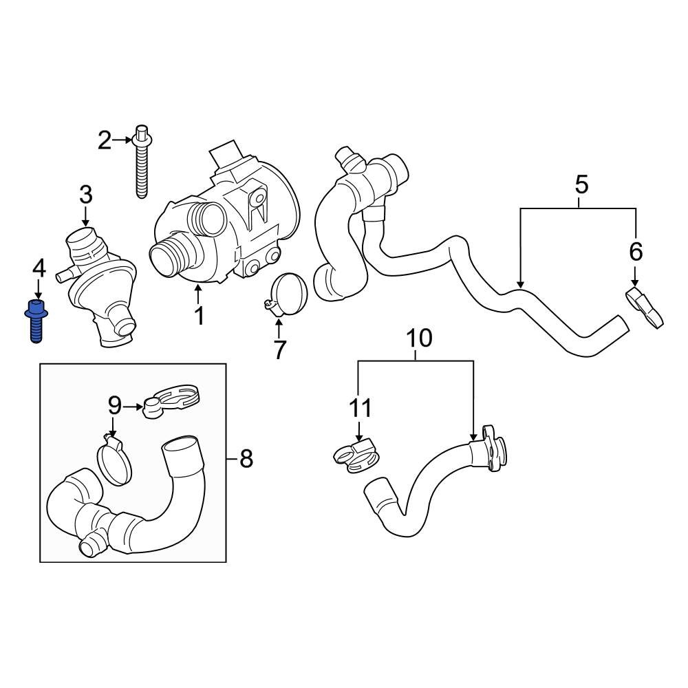 BMW OE 07129905003 Engine Coolant Thermostat Housing Bolt