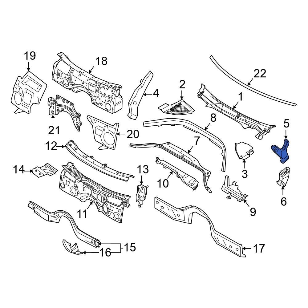 BMW OE 51717427855 - Front Left Upper Cowl Panel Drain Hose