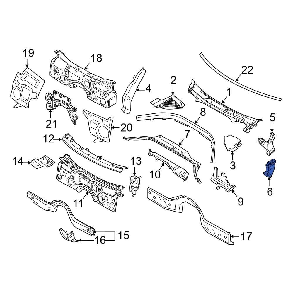 BMW OE 51717427857 - Front Left Lower Cowl Panel Drain Hose