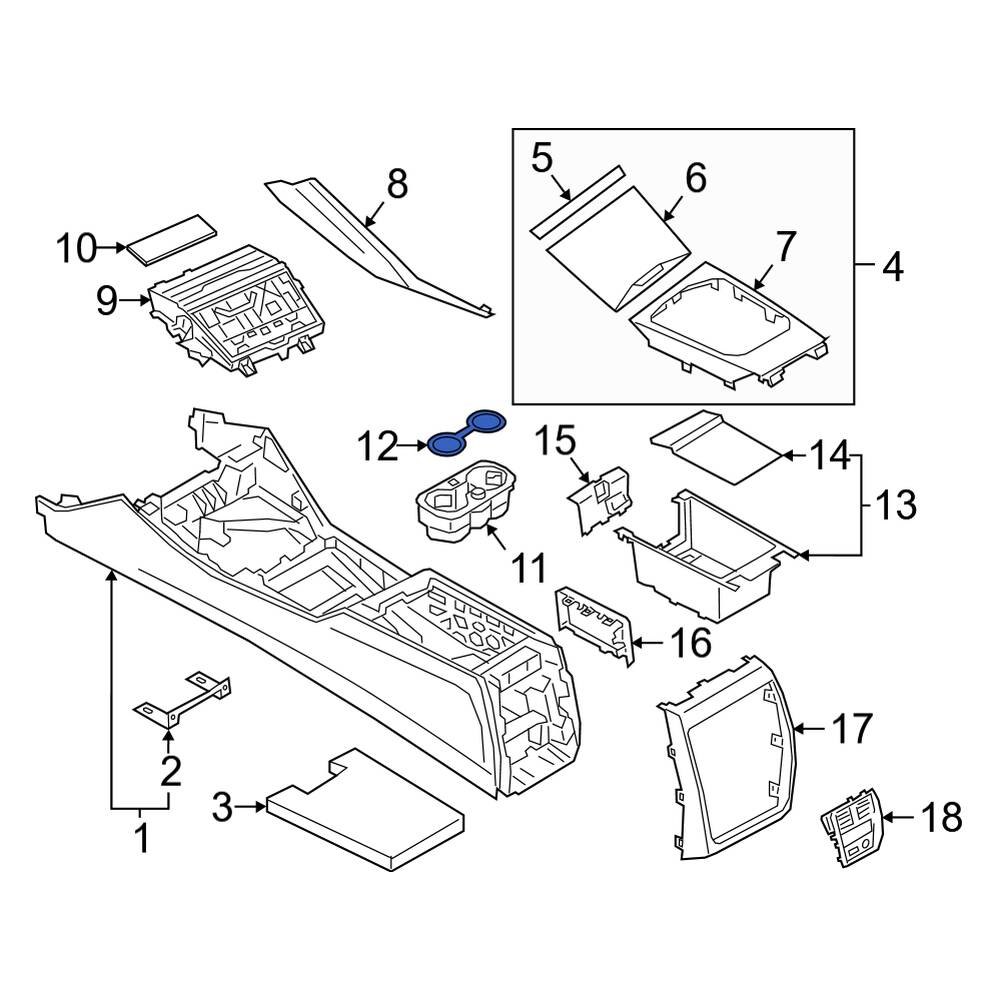 BMW OE 51166806851 - Rear Console Mat