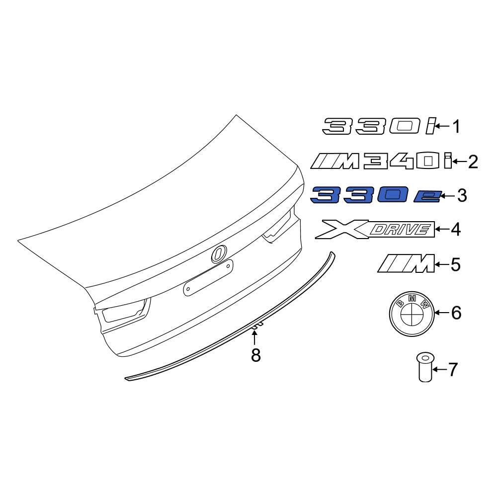 BMW OE 51147463715 Rear Deck Lid Emblem