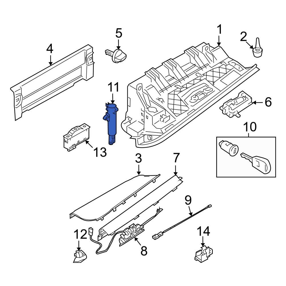 BMW OE 51169227250 Glove Box Support