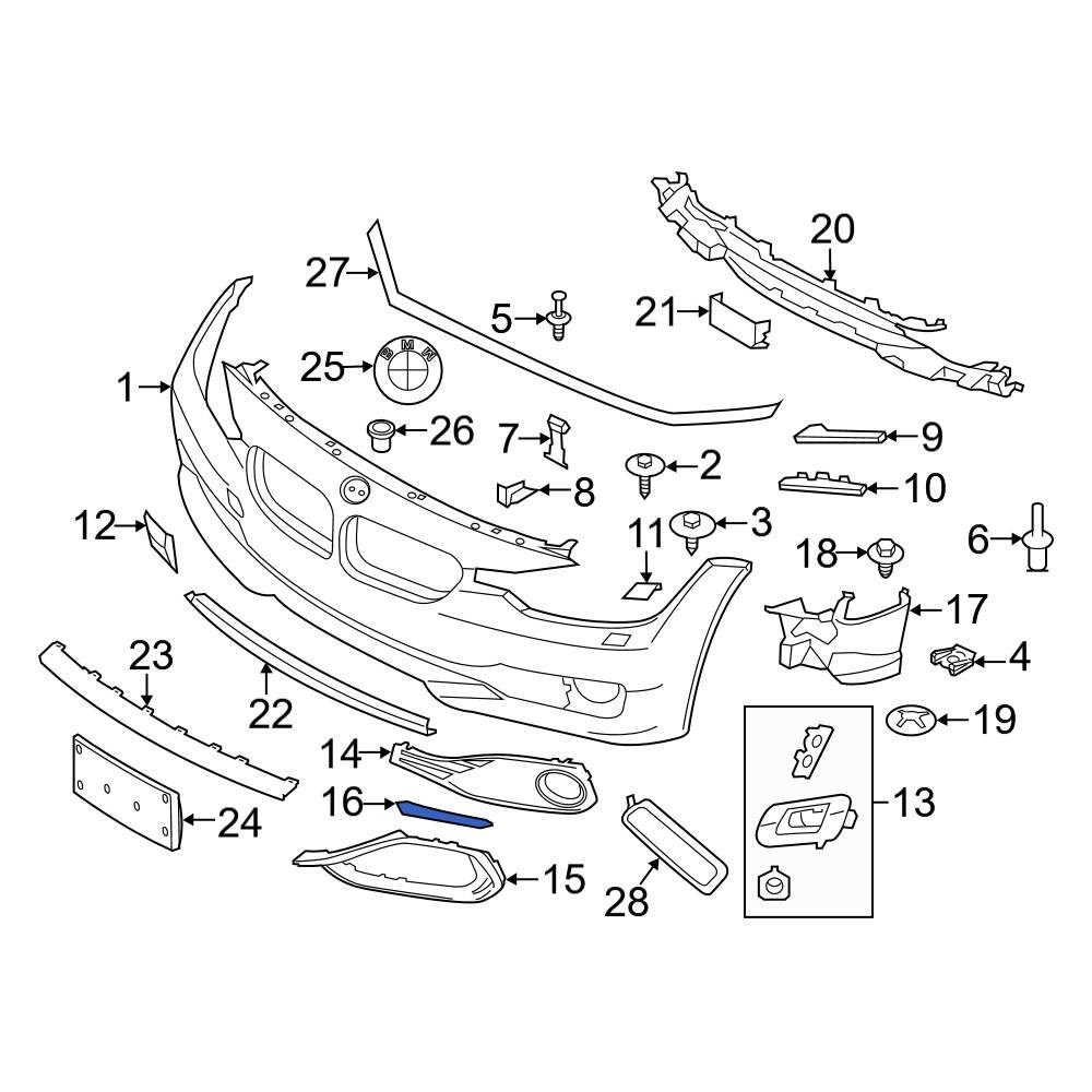 BMW OE 51117294839 - Front Left Inner Bumper Trim