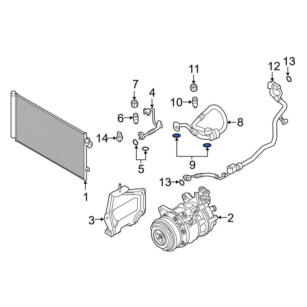 BMW OE 64539284020 A/C Refrigerant Line ORing