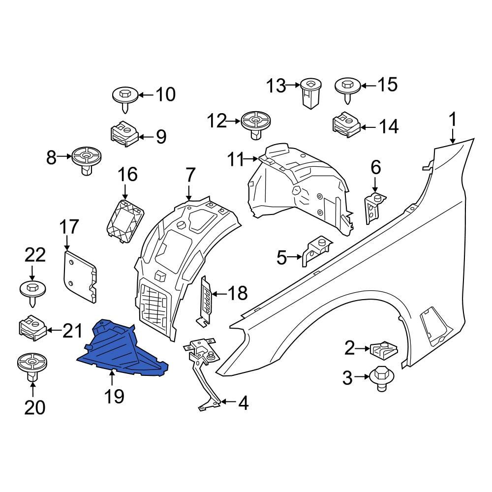 BMW OE 51758065821 Front Left Fender Liner Extension
