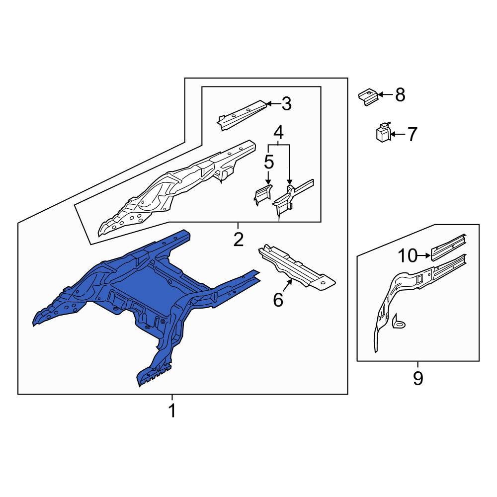BMW OE 41007446652 Front Right Frame Side Member Assembly