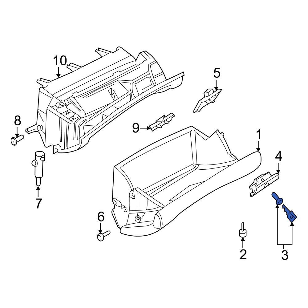 BMW OE 51167001461 - Front Glove Box Lock Kit