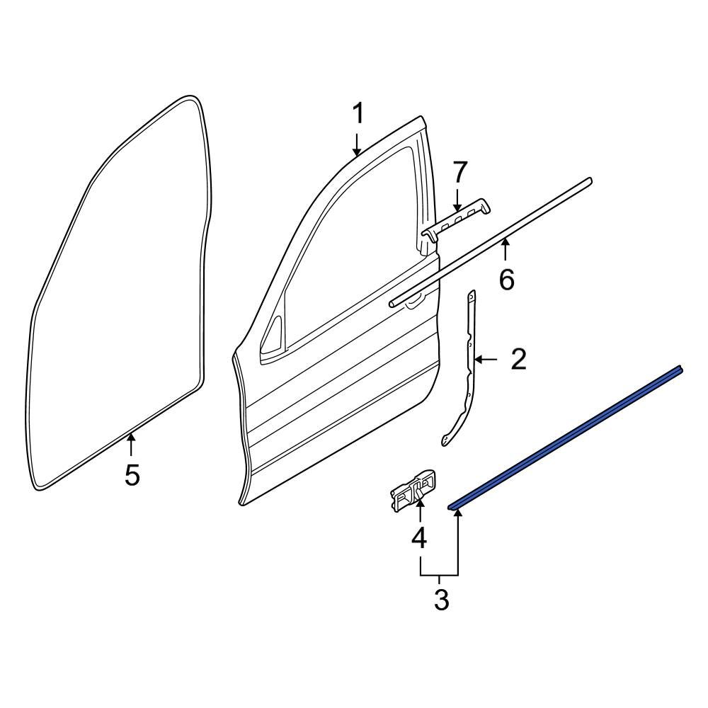 BMW OE 51327004693 Front Right Lower Door Seal