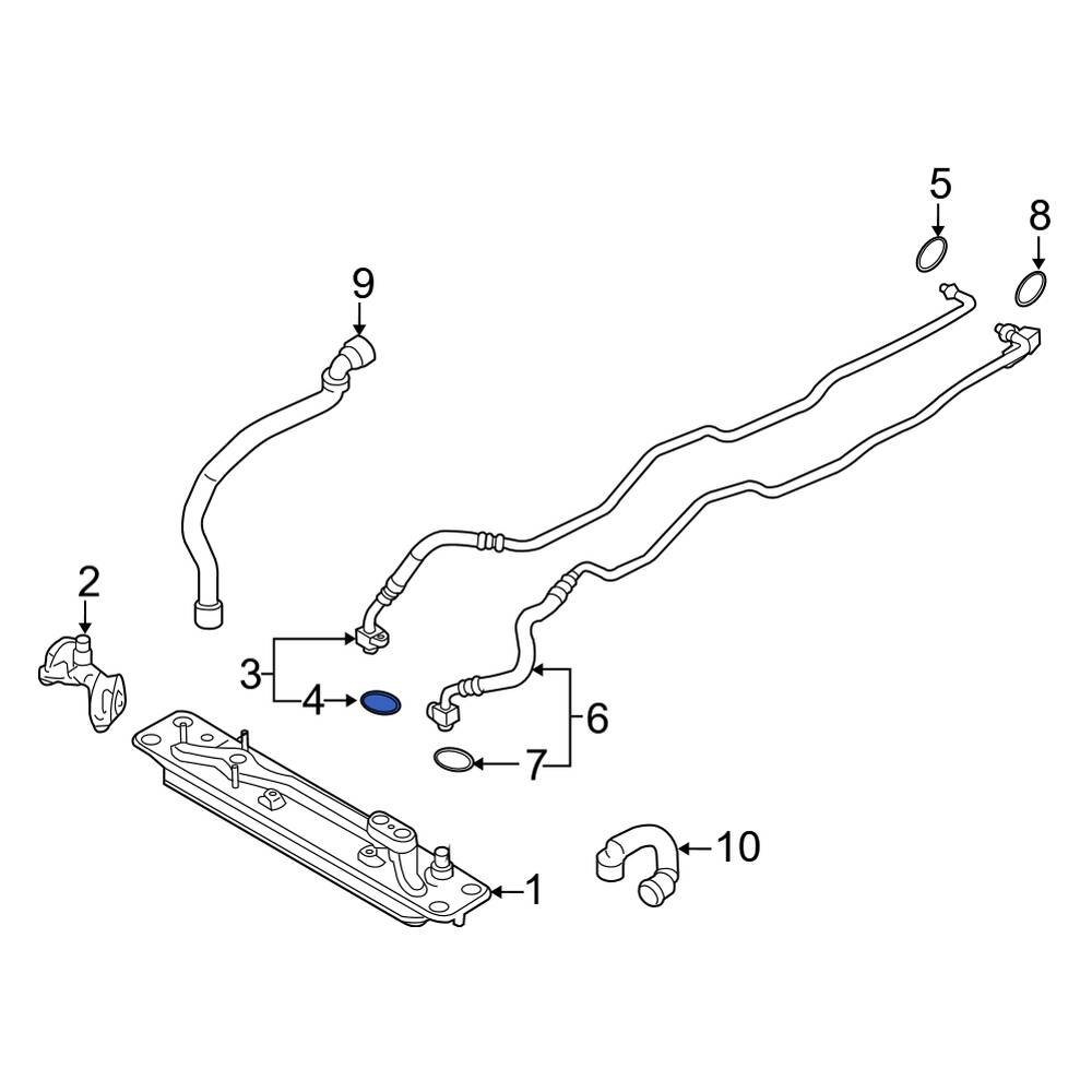 BMW OE 17227800958 Automatic Transmission Oil Cooler Hose ORing