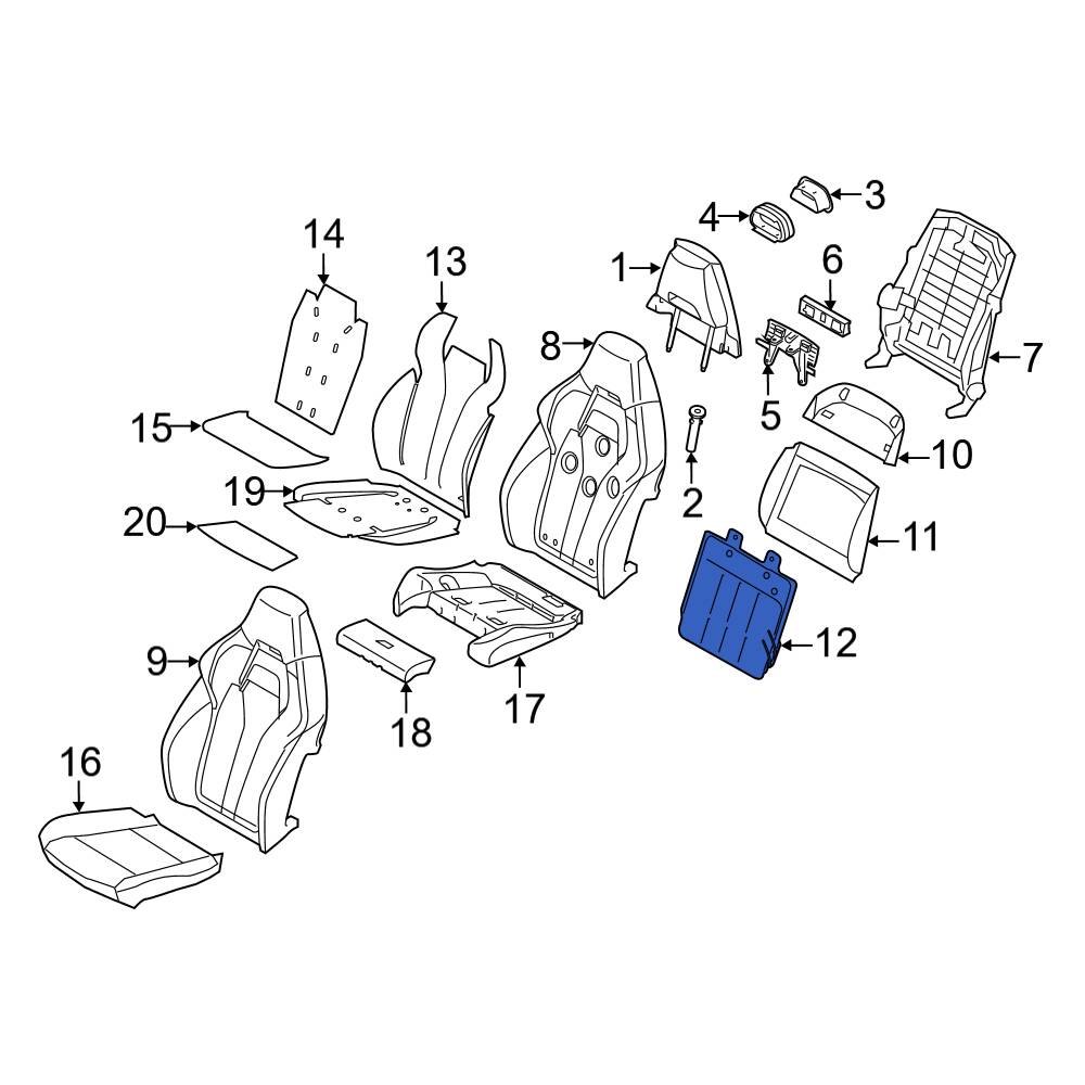 BMW OE 52107313641 Front Seat Lumbar Support Cushion