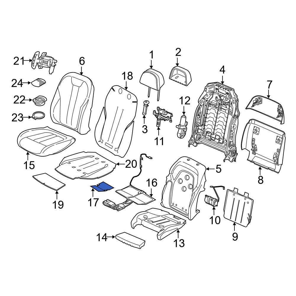 BMW OE 52107313641 Front Right Seat Lumbar Support Cushion