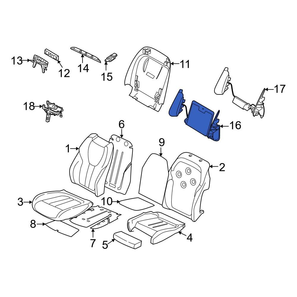 BMW OE 52107473991 Front Seat Lumbar Support Cushion