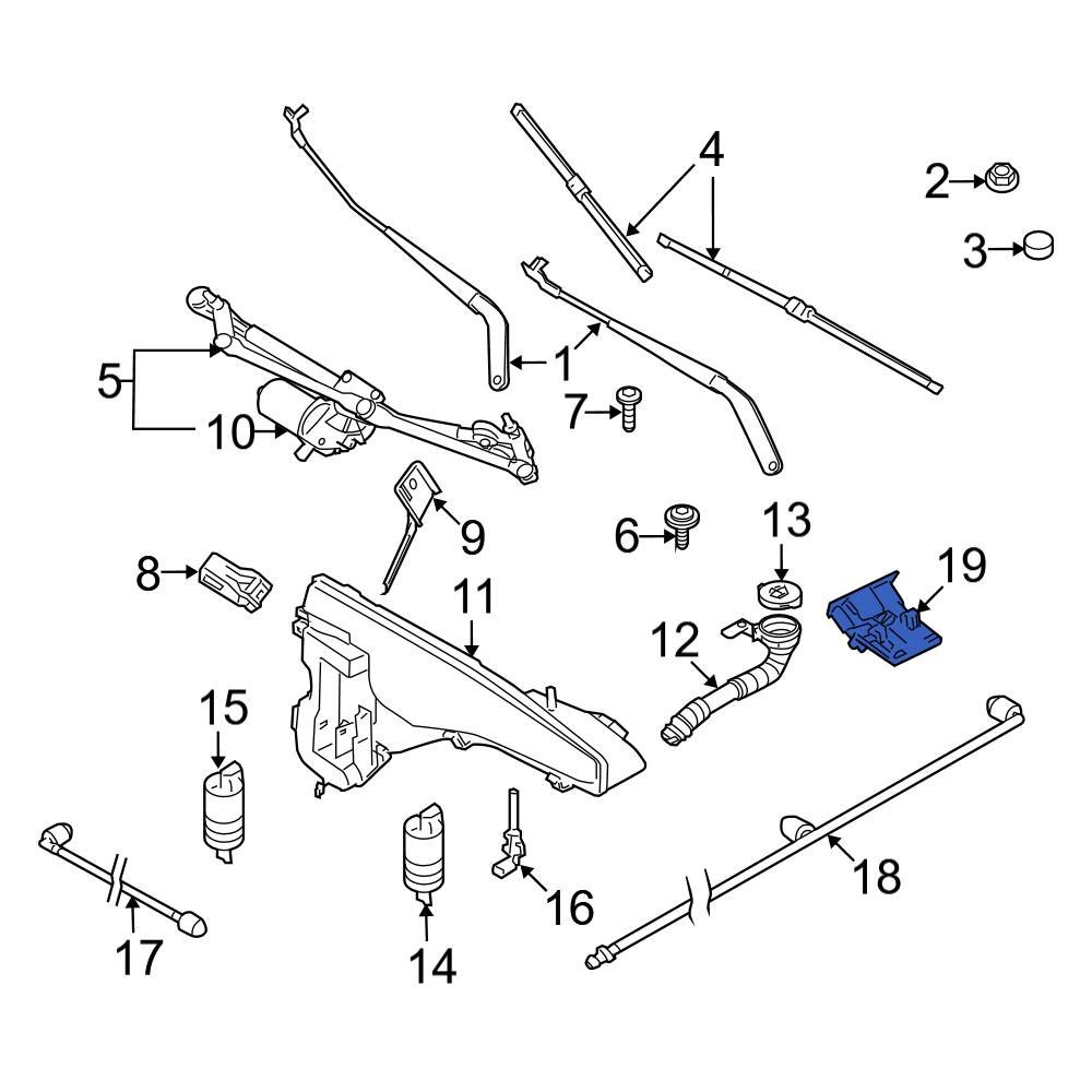 BMW OE 61667257234 Front Windshield Washer Nozzle
