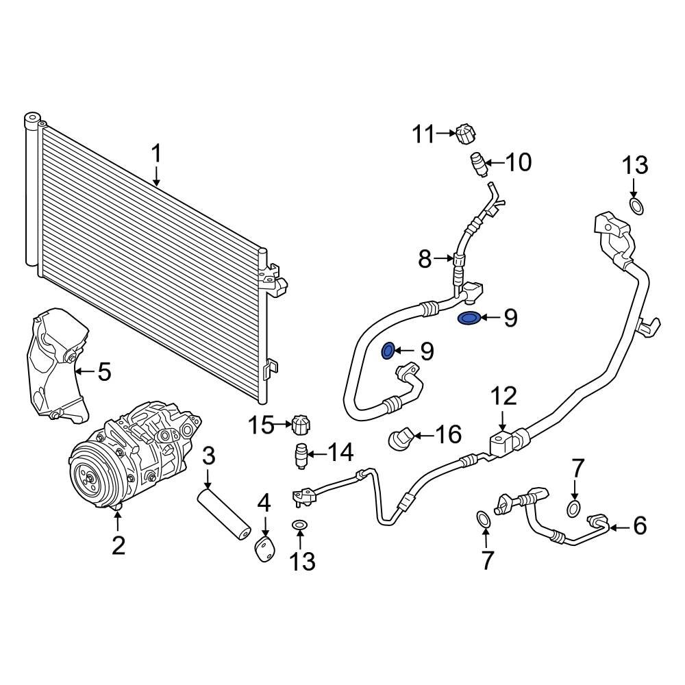 BMW OE 64539284019 A/C Refrigerant Line ORing