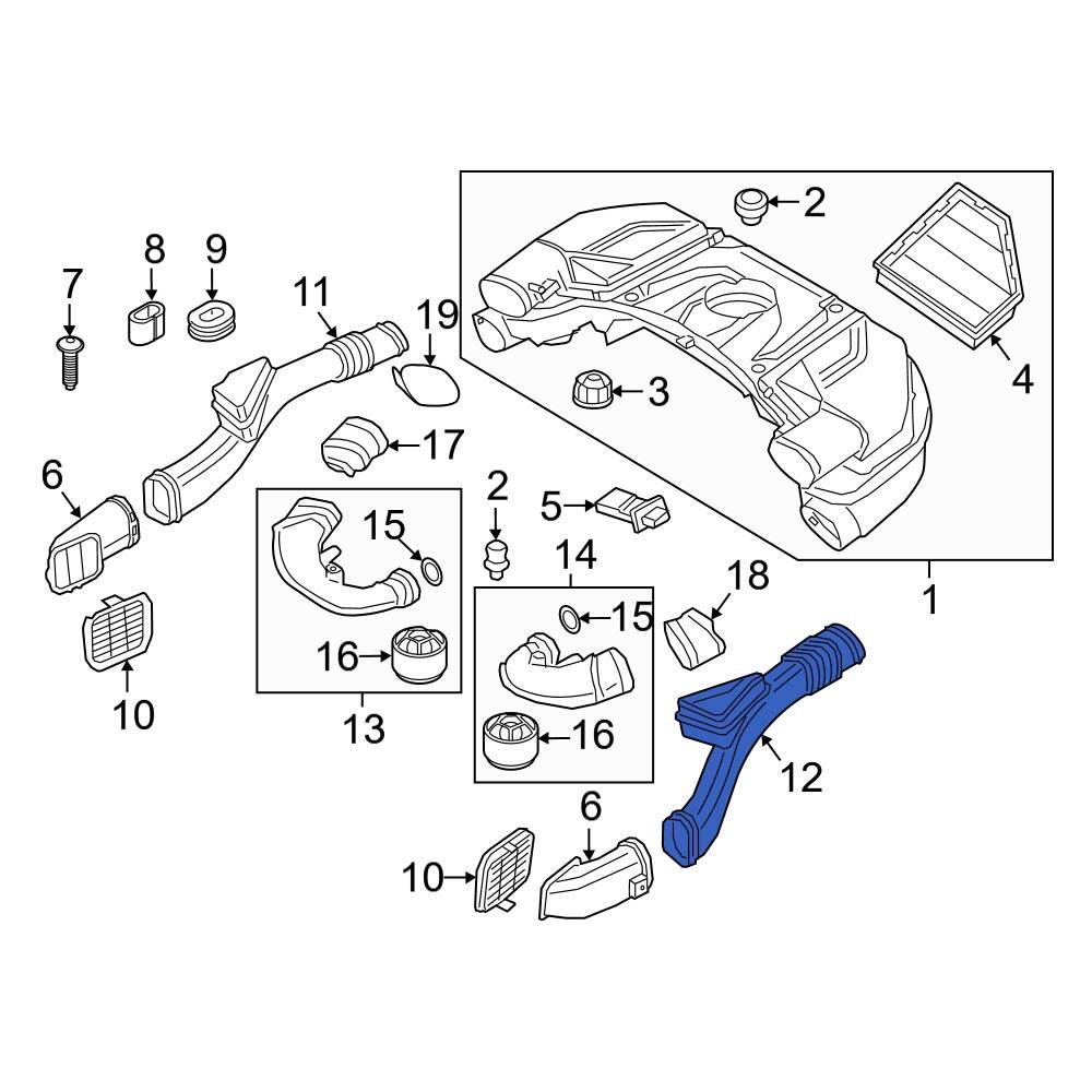 BMW OE 51118074269 Front Left Engine Air Intake Hose
