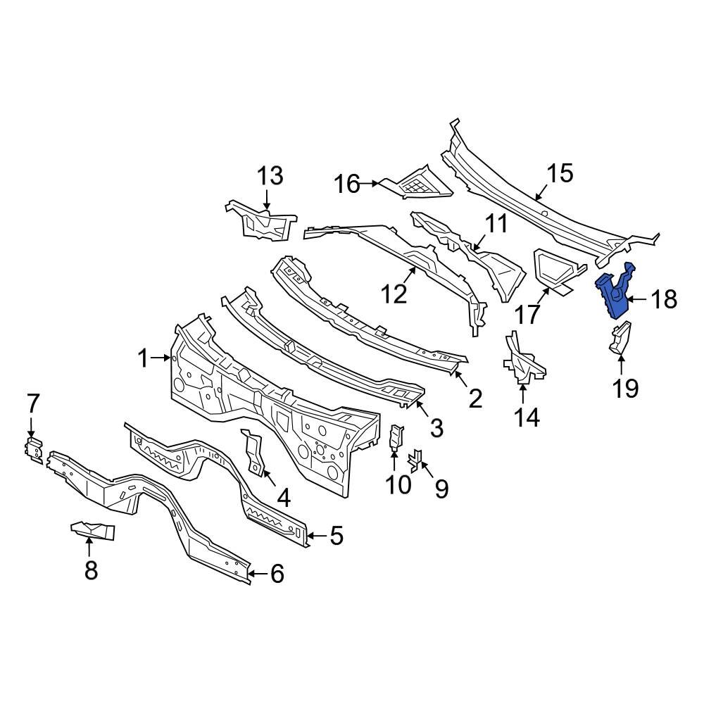 BMW OE 51719447345 - Front Left Upper Cowl Panel Drain Hose