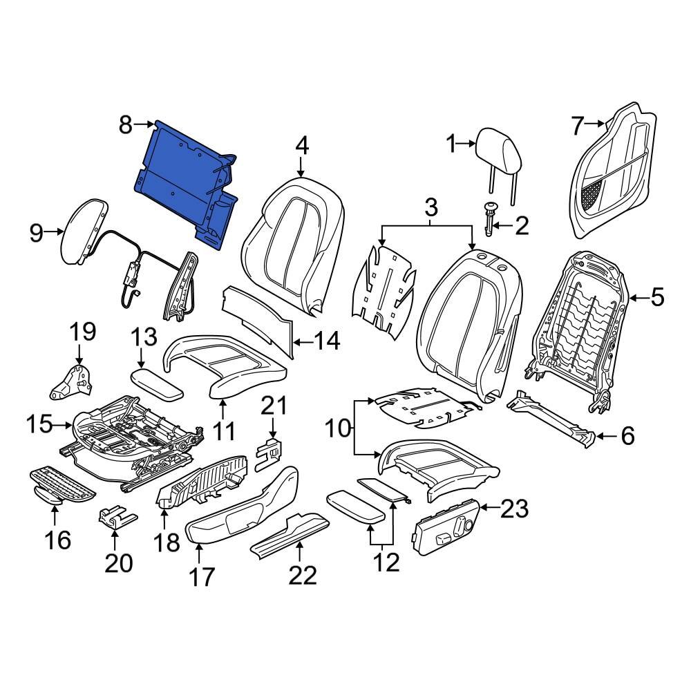 BMW OE 52107310991 Front Right Outer Seat Lumbar Support Cushion
