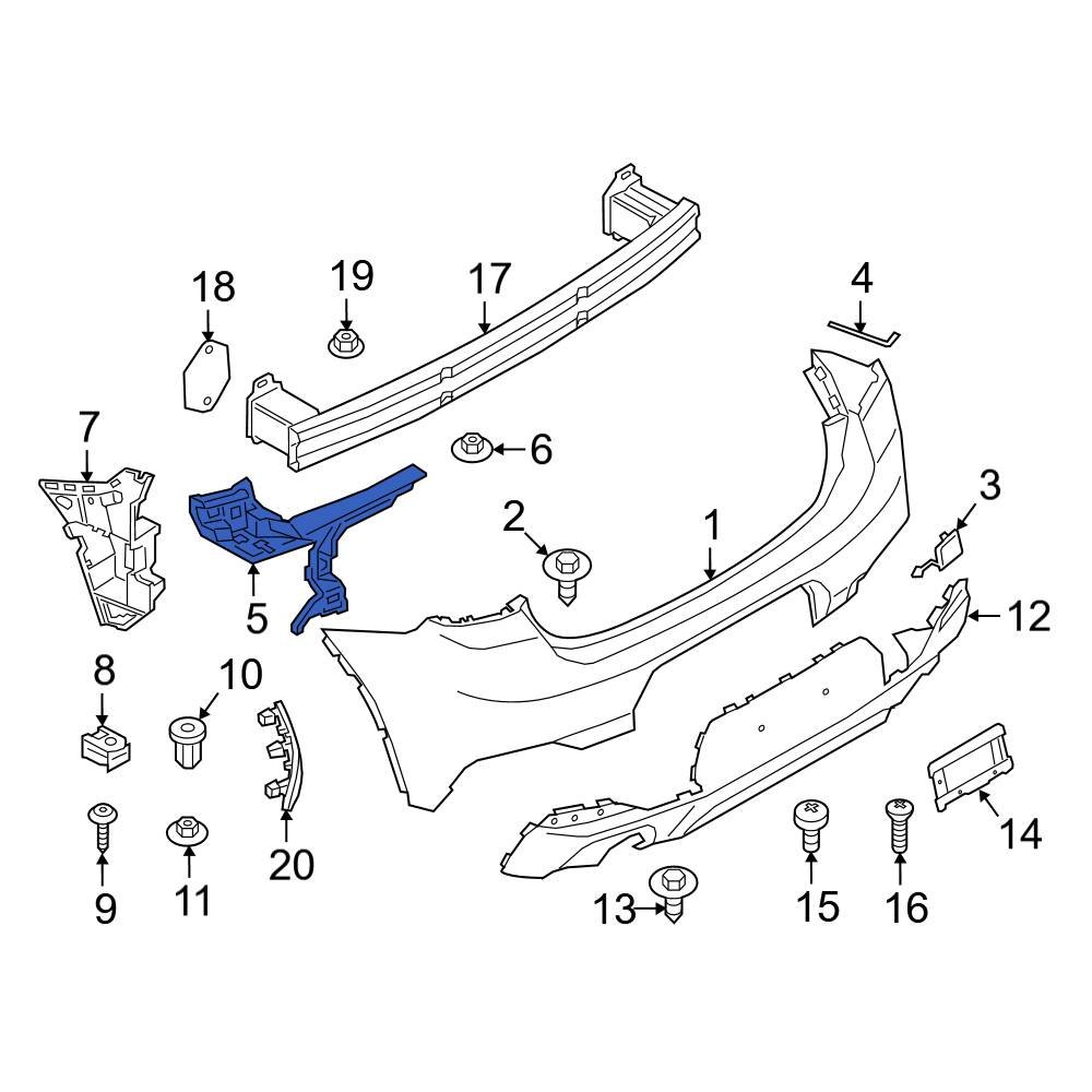 BMW OE 51127426440 Rear Center Right Bumper Cover Support Rail