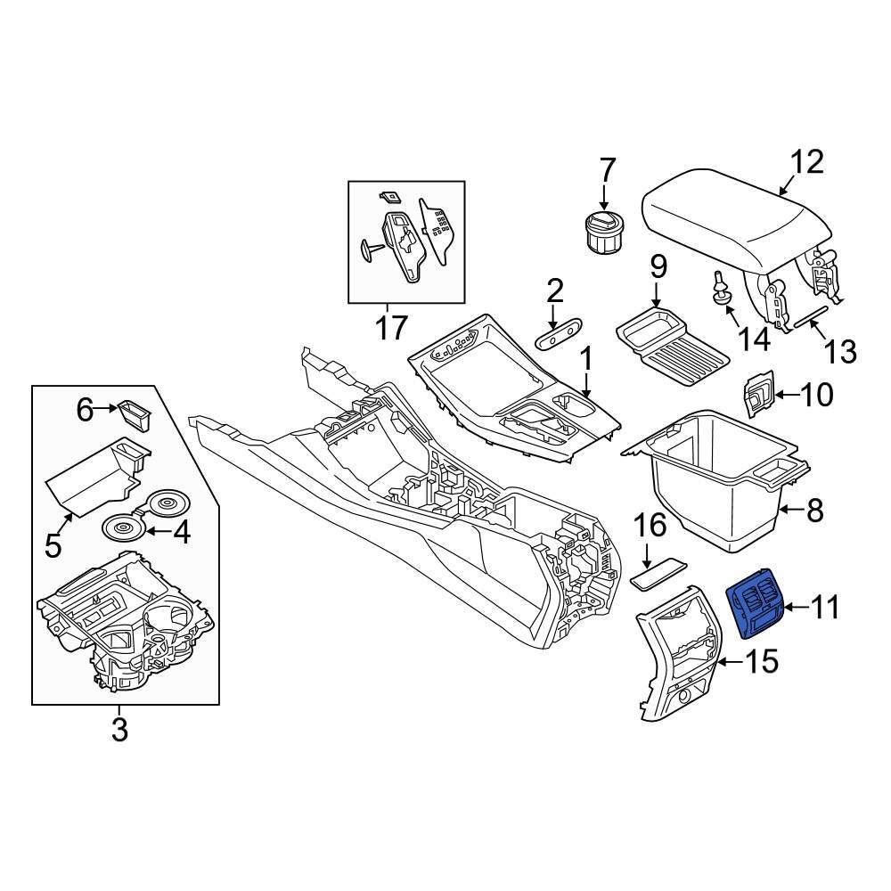 Bmw Oe 64229363822 - Rear Console Air Vent