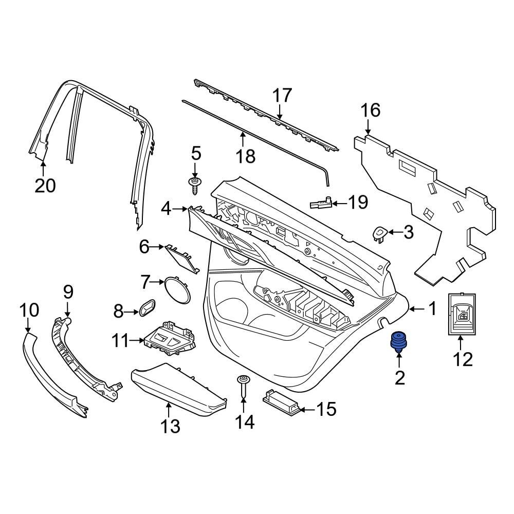 BMW OE 51417325082 - Door Interior Trim Panel Retainer