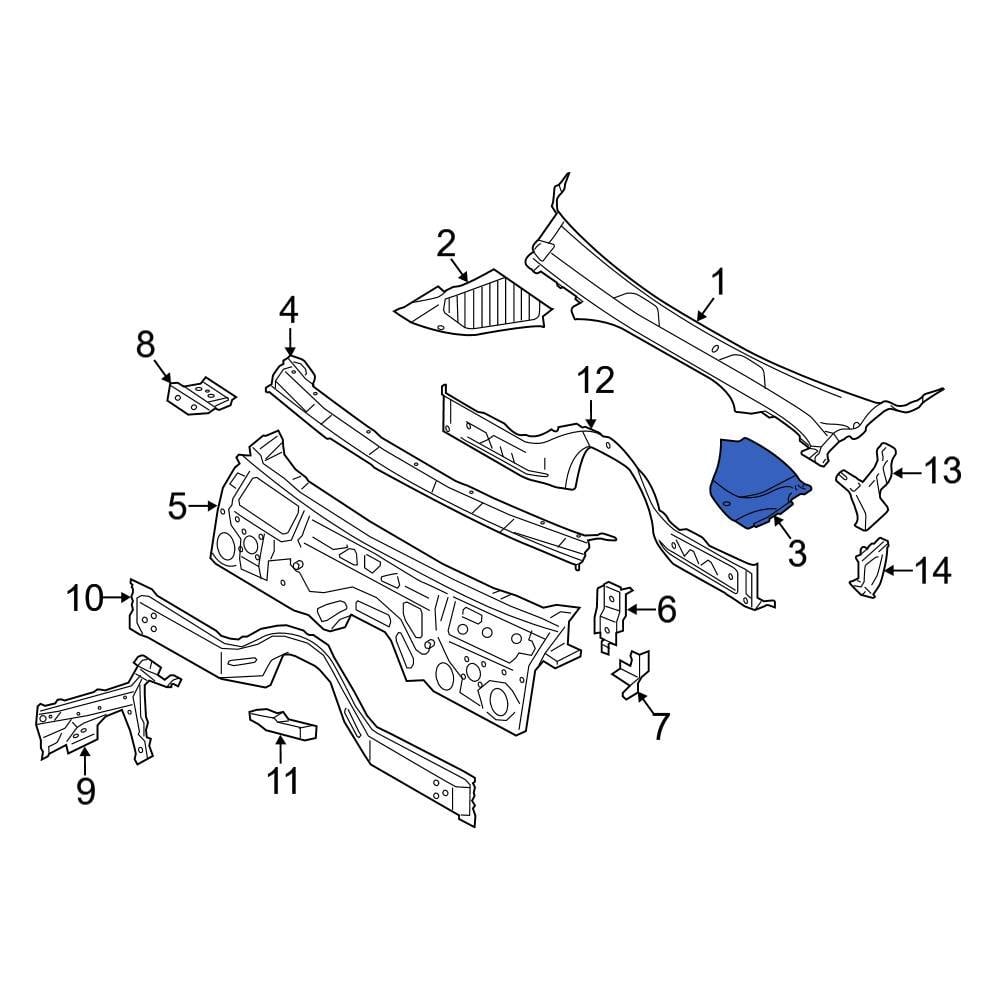 BMW OE 51717404748 - Front Left Cowl Extension