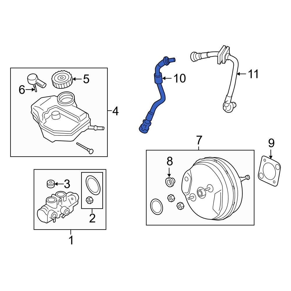 BMW OE 11665A09C64 - Front Brake Vacuum Hose