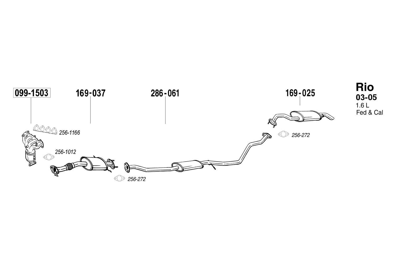 Bosal 099-1503 Catalytic Converter Non-CARB Compliant