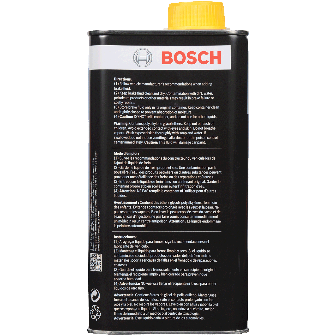 Bosch Brake Fluid Bottle Rear View