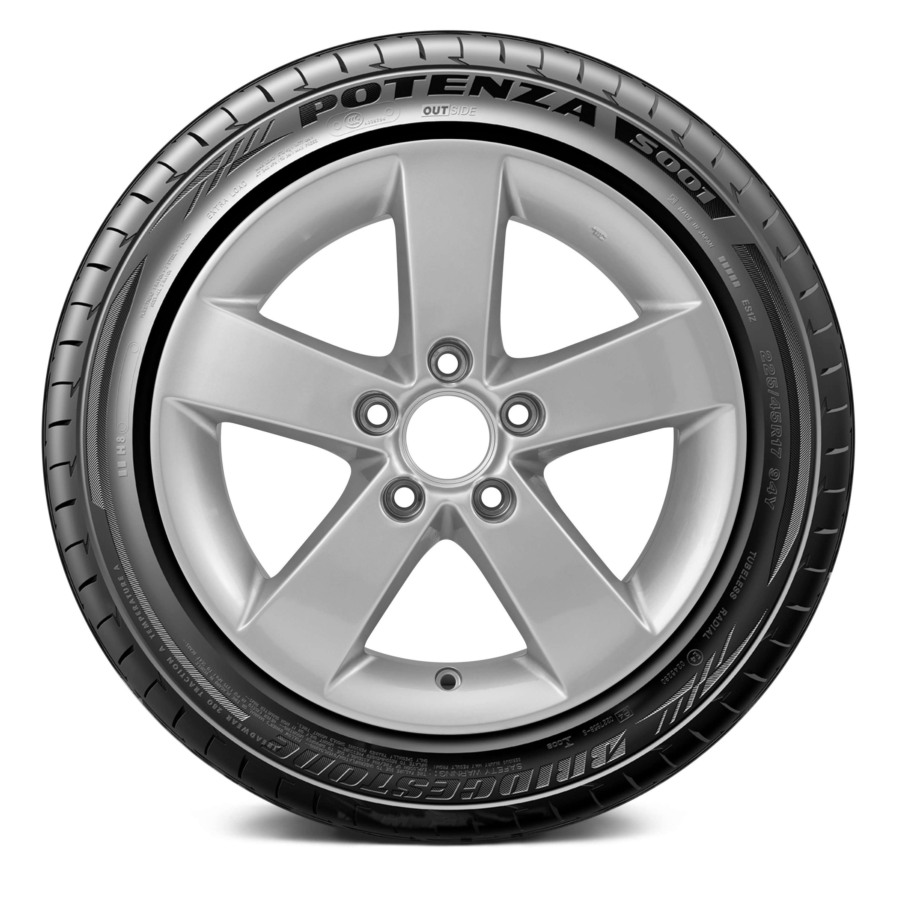 Bridgestone Set of 4 Tires 245/40R18 Y POTENZA S001 Summer / Fuel Efficient...