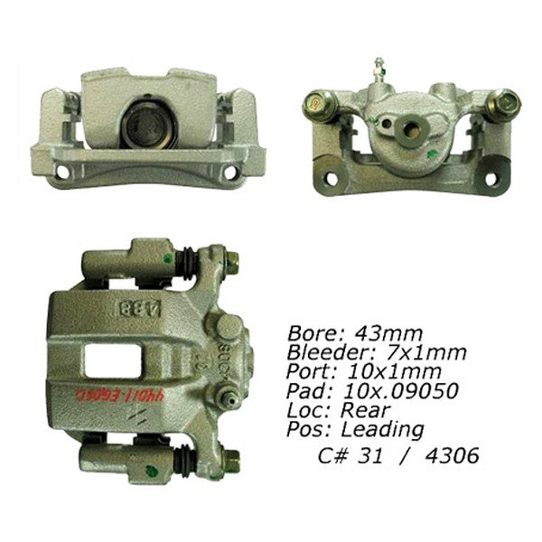 Centric® 142.42572 Posi Quiet™ Loaded Rear Driver Side Brake Caliper