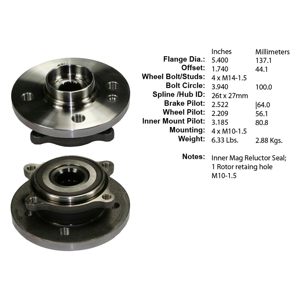 Centric® Mini Cooper 2011 Premium™ Wheel Bearing and Hub Assembly