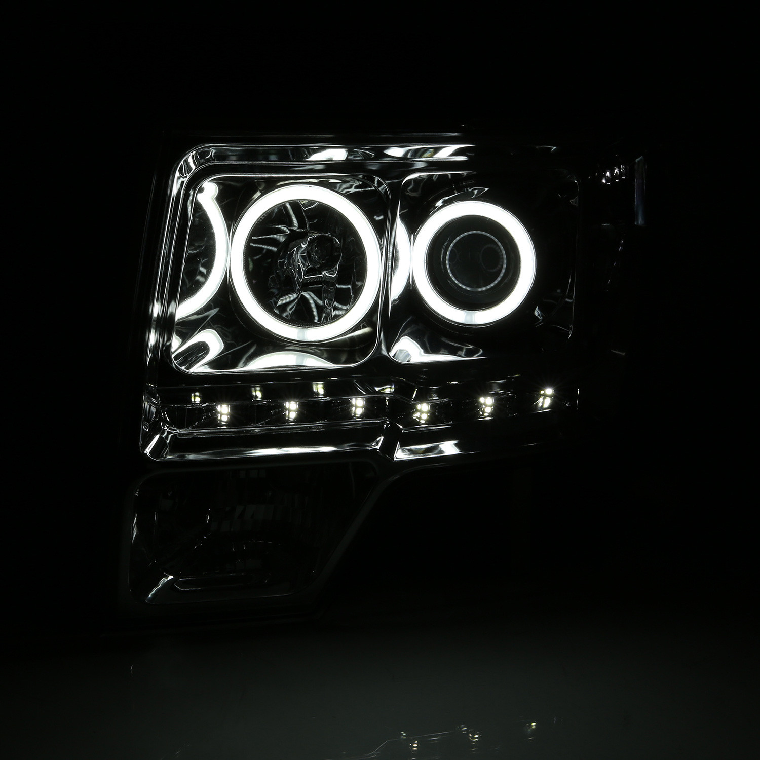 CG® 02AZFF09PCCLEDRXAG2 Chrome Halo Projector Headlights with