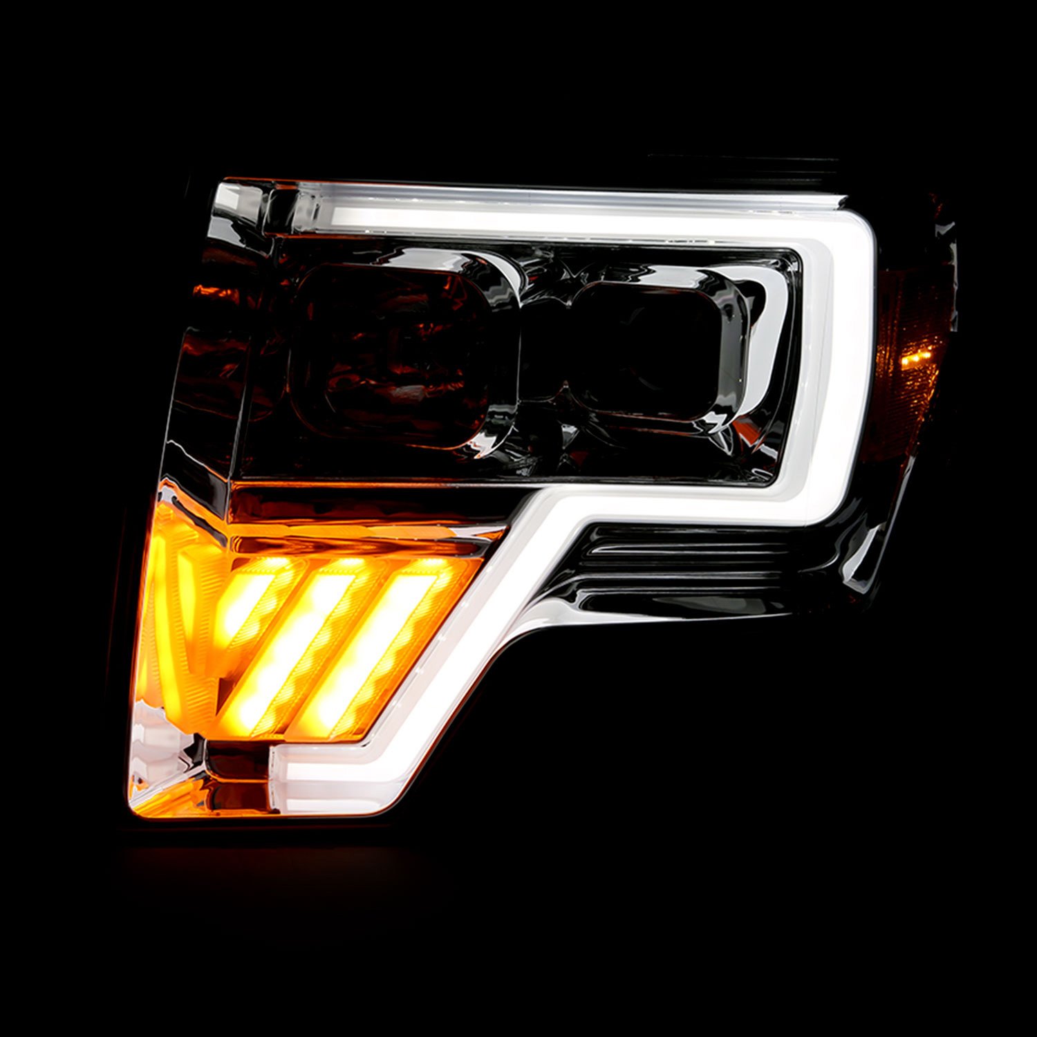 CG® 02AZFF09PCCQPG4A Chrome LED DRL Bar Projector Headlights