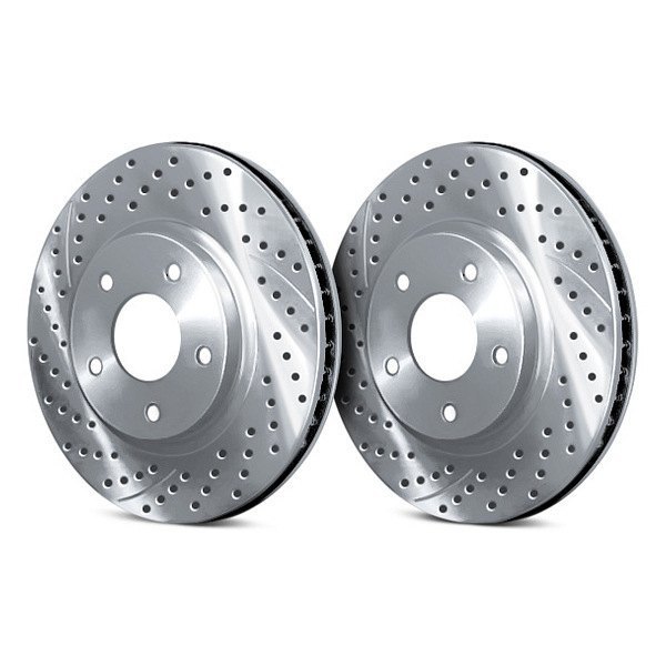 Chrome Brakes® - Ford Focus Ambiente / Electric / S / SE / SEL / ST /  Titanium / Trend 2012 Drilled and Slotted 1-Piece Front Brake Rotors