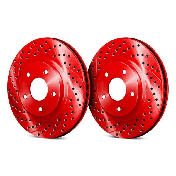 Chrome Brakes® - Ford Focus Ambiente / Electric / S / SE / SEL / ST /  Titanium / Trend 2012 Drilled and Slotted 1-Piece Front Brake Rotors