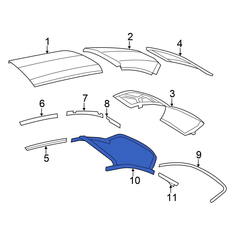 Chrysler OE 68028556AA Front Convertible Top Seal