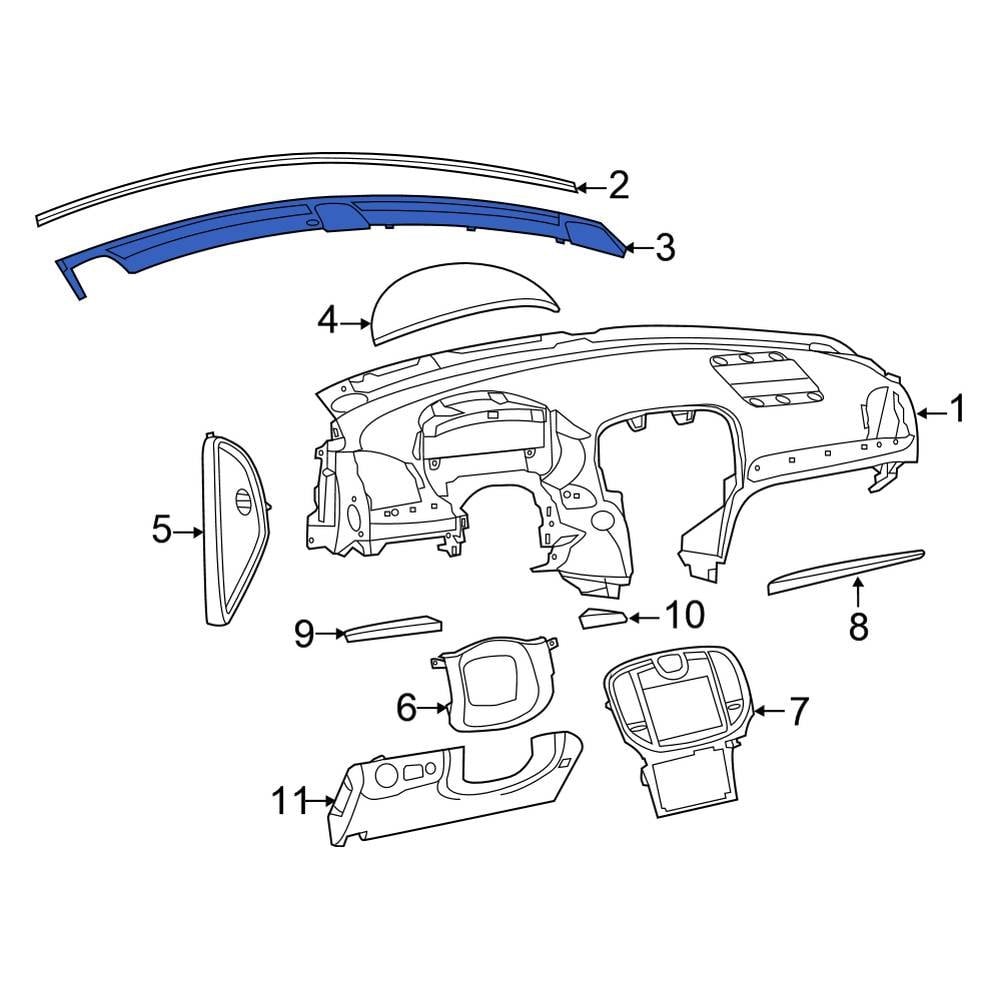 Chrysler OE 1JQ67LC5AK - Front Dashboard Air Vent Trim