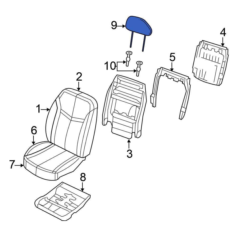 Chrysler OE 1WN16DX9AB Front Headrest