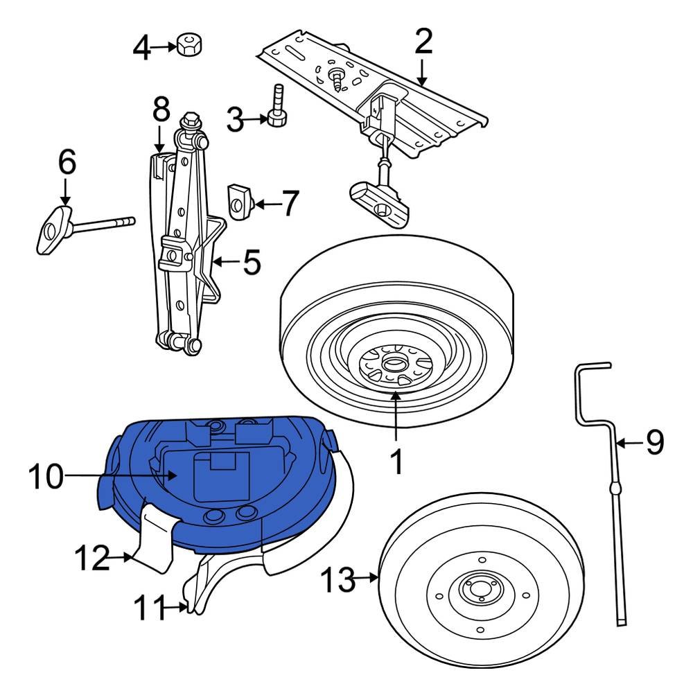 Chrysler OE 5109531AA Rear Spare Tire Carrier