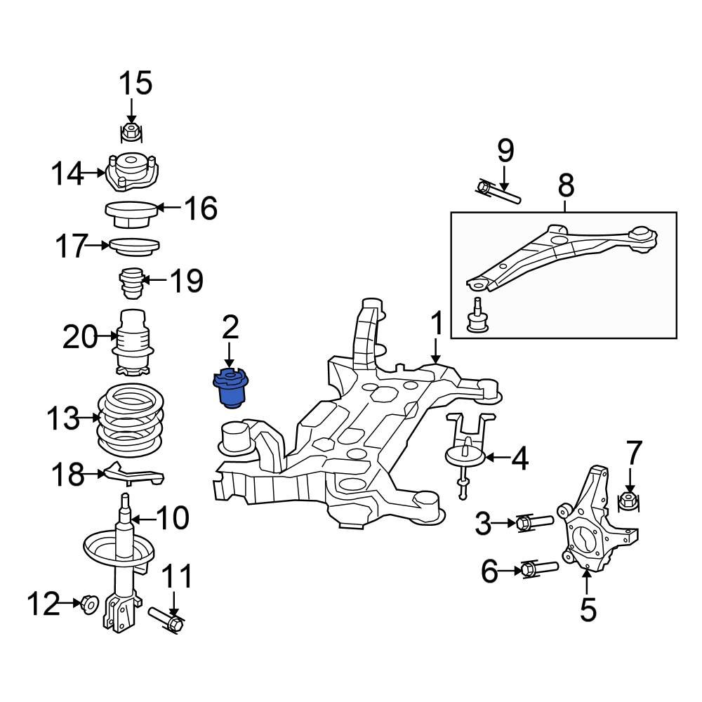 Chrysler OE 5273729AB Front Forward Suspension Crossmember Insulator