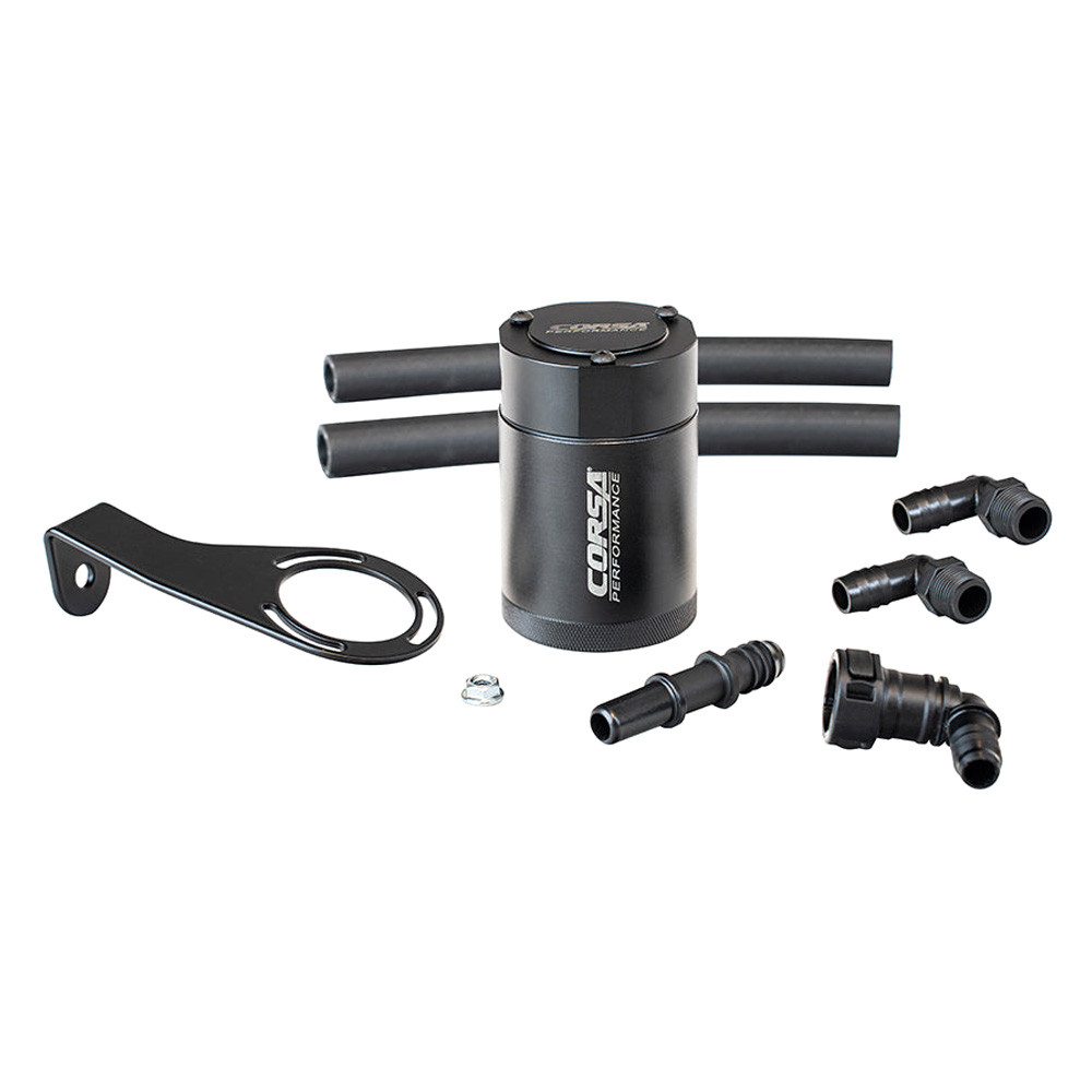 CORSA Aluminum Oil Catch Can w/ Bracket | 2018-2023 Ford Mustang GT 5.0L V8 (CC0003) main image 1